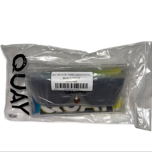 QUAY Makin Moves Sunglasses Polarized Tortoise Frame Smoke Lenses Unisex - Picture 9 of 12